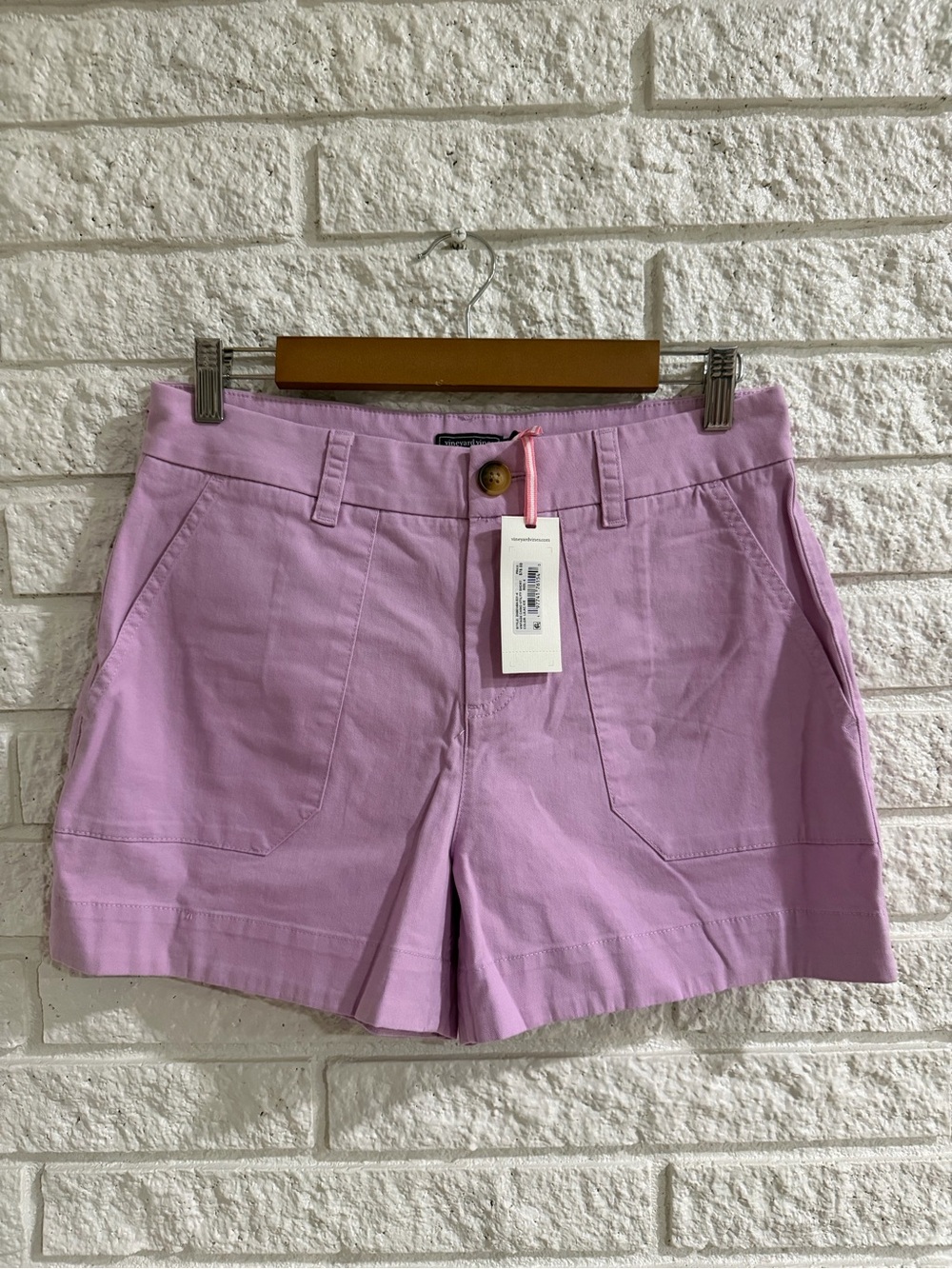 Vineyard Vines Lilac Vintage Chino Patch-Pocket Cotton Shorts